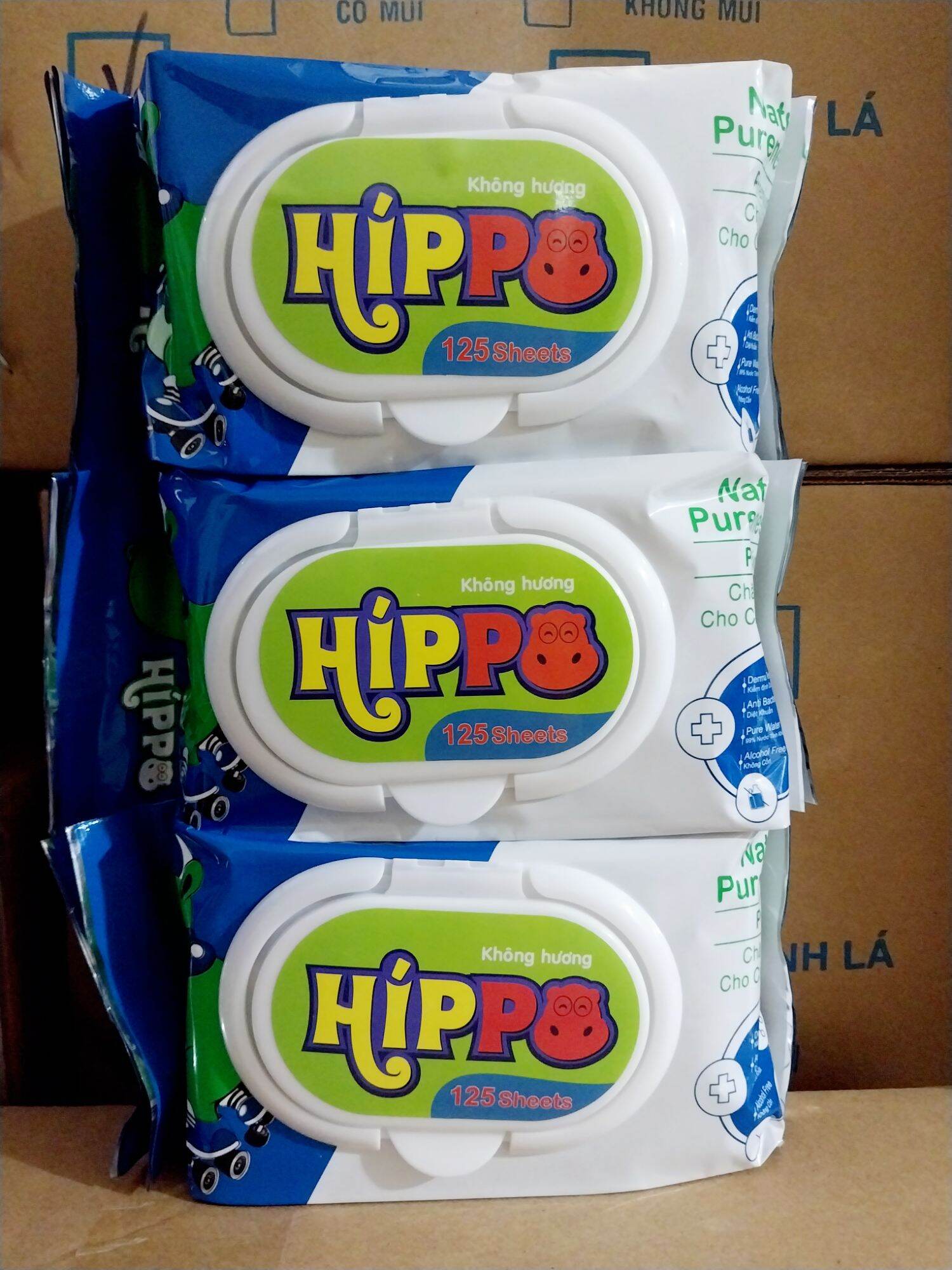 Khăn ướt hippo 125 tờ không mùi.