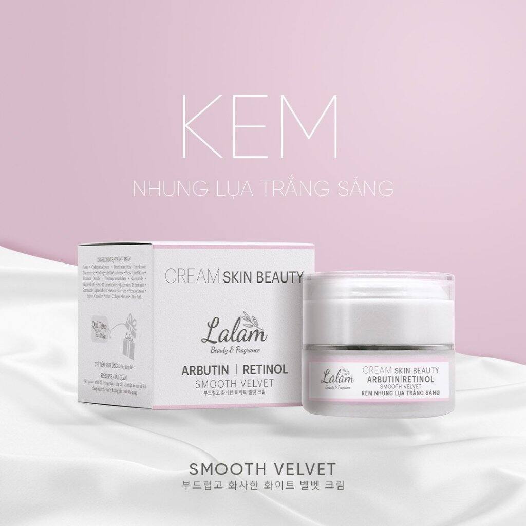 kem dưỡng trắng sáng da nhung lụa lalam 33 g