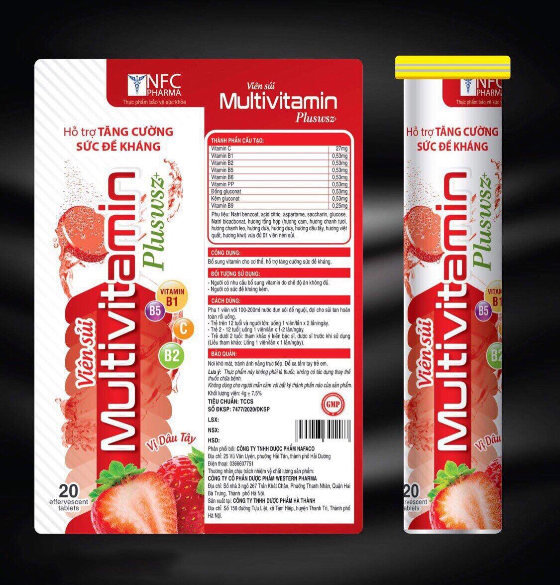 Viên sủi Multivitamin Pluszzs - Fruits giúp bổ sung vitamin B, C, PP, Zn thanh nhiệt, tăng đề kháng cho cơ thể