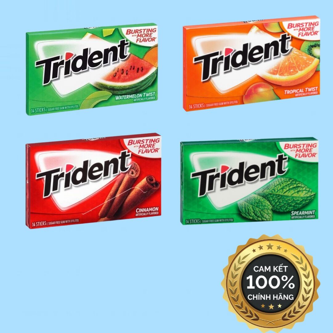 Kẹo Trident Gum Không Đường Giúp Thơm Miệng Nhập Khẩu Thái Lan