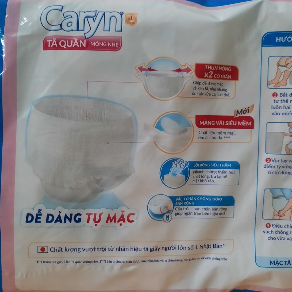TÃ QUẦN CARYN NGƯỜI GIÀ L14, M16 (tặng thêm 2 miếng)