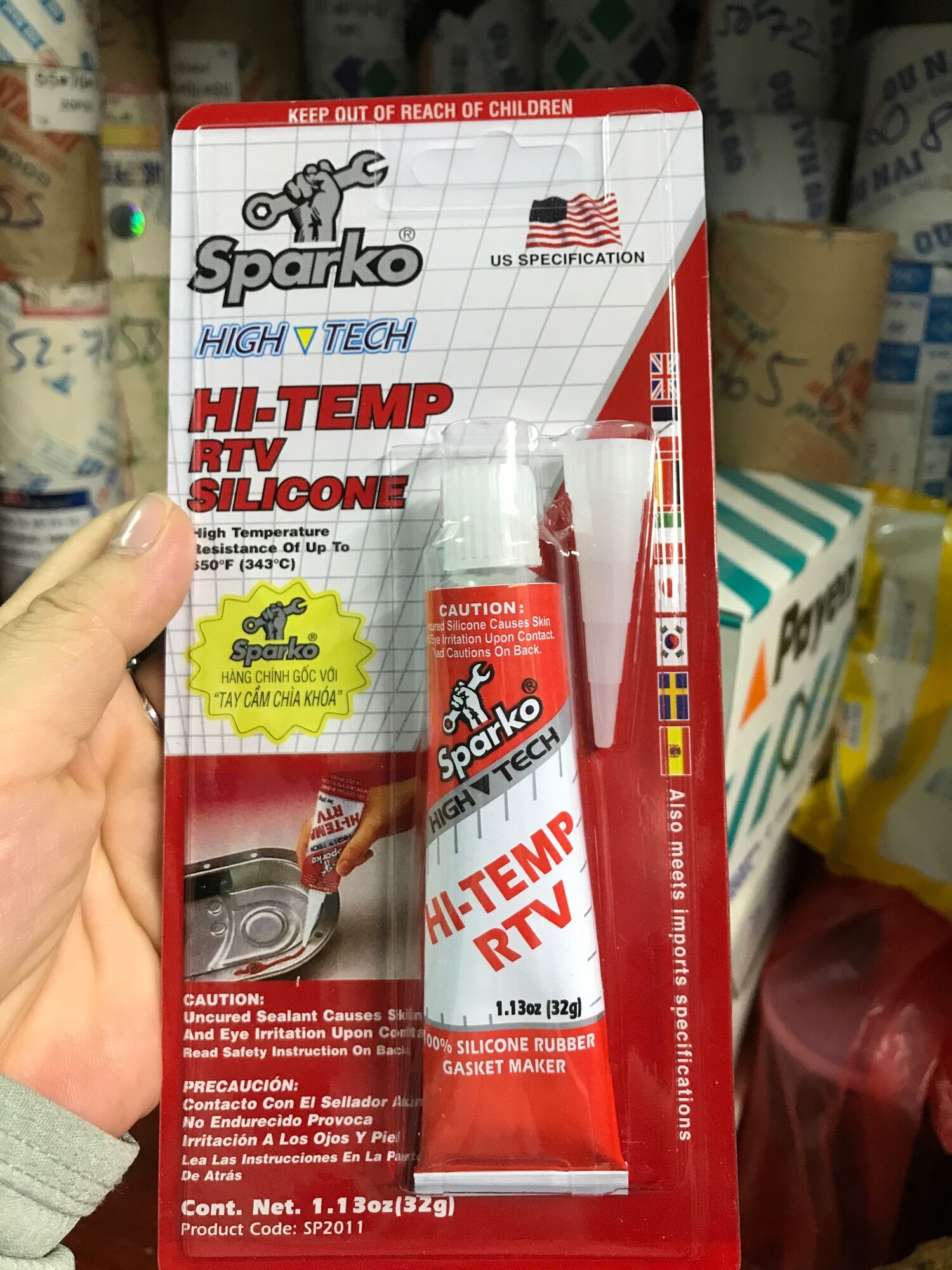 KEO TẠO RON/ THẾ RON SPARKO ĐỎ 35g loại tốt – KEO DÁN RON/ GIOĂNG CHO ĐỘNG CƠ 32g