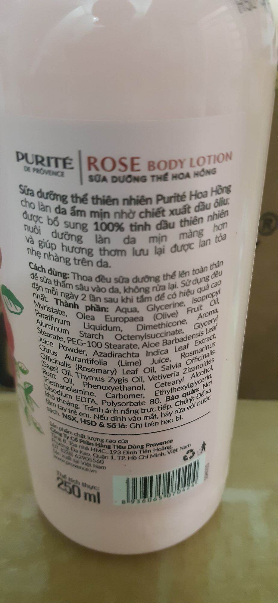 Sữa Dưỡng Thể Mềm Mịn Hoa Hồng Purité