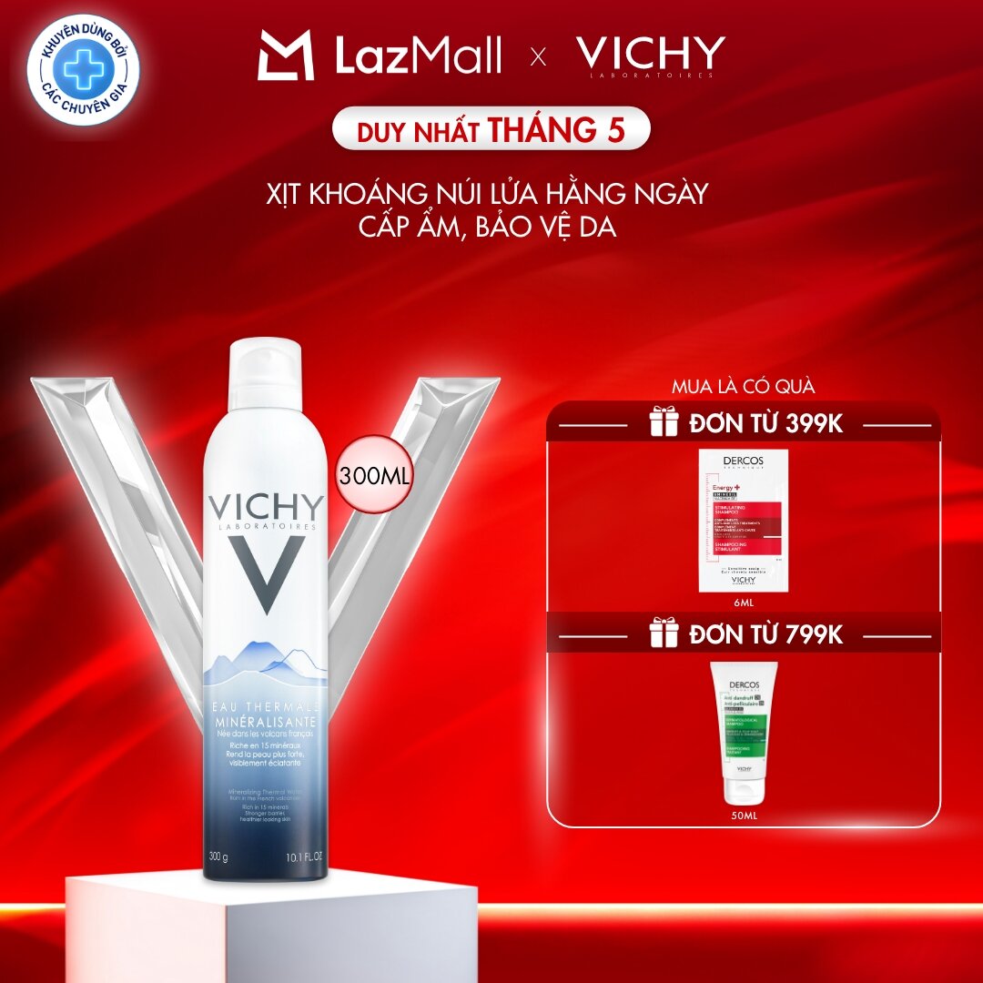 Xịt khoáng dưỡng da Vichy Mineralizing Thermal Water 300ml giúp cấp ẩm và bảo vệ da