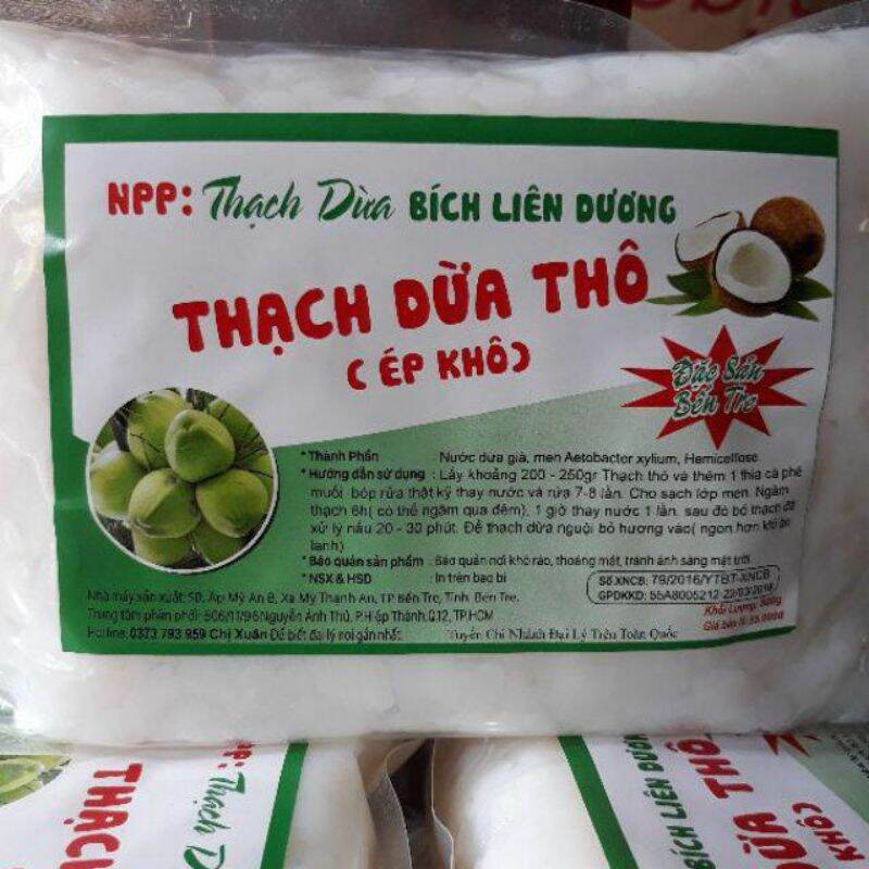 Bán sỉ 1kg thạch dừa thô loại 15 ly tặng hương dừa