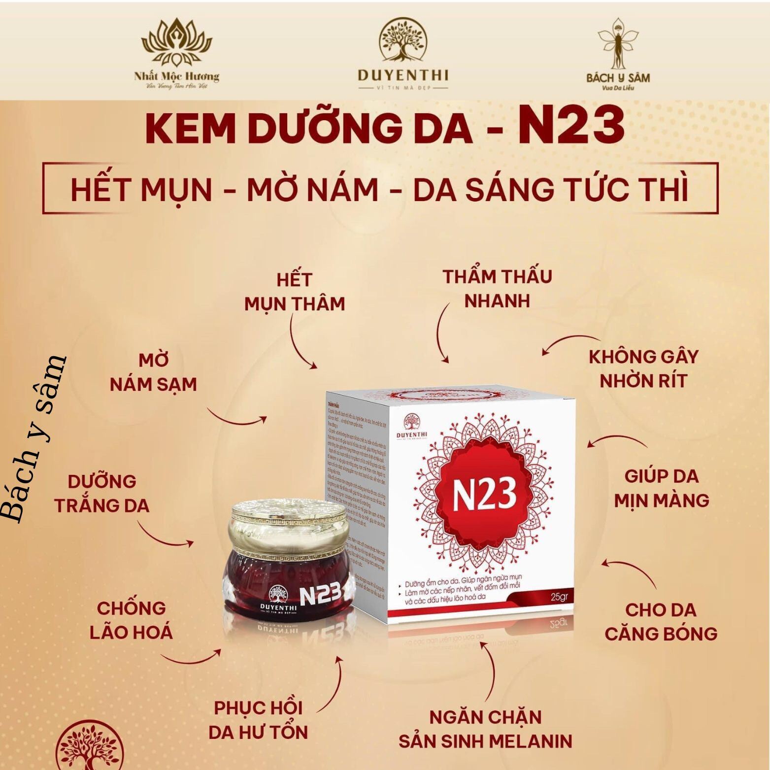 KEM N23 DUYÊN THỊ 25gr GIẢM MỤN HẾT THÂM NÁM TÀN NHANG bl80