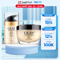 Combo Kem Dưỡng Ban Ngày OLAY TOTAL EFFECTS Phục Hồi & Làm Chậm 7 Dấu Hiệu Lão Hóa Dịu Nhẹ SPF 15 Hũ 50G + Kem Dưỡng Ban Đêm OLAY TOTAL EFFECTS Phục Hồi & Làm Chậm 7 Dấu Hiệu Lão Hóa Hũ 50G