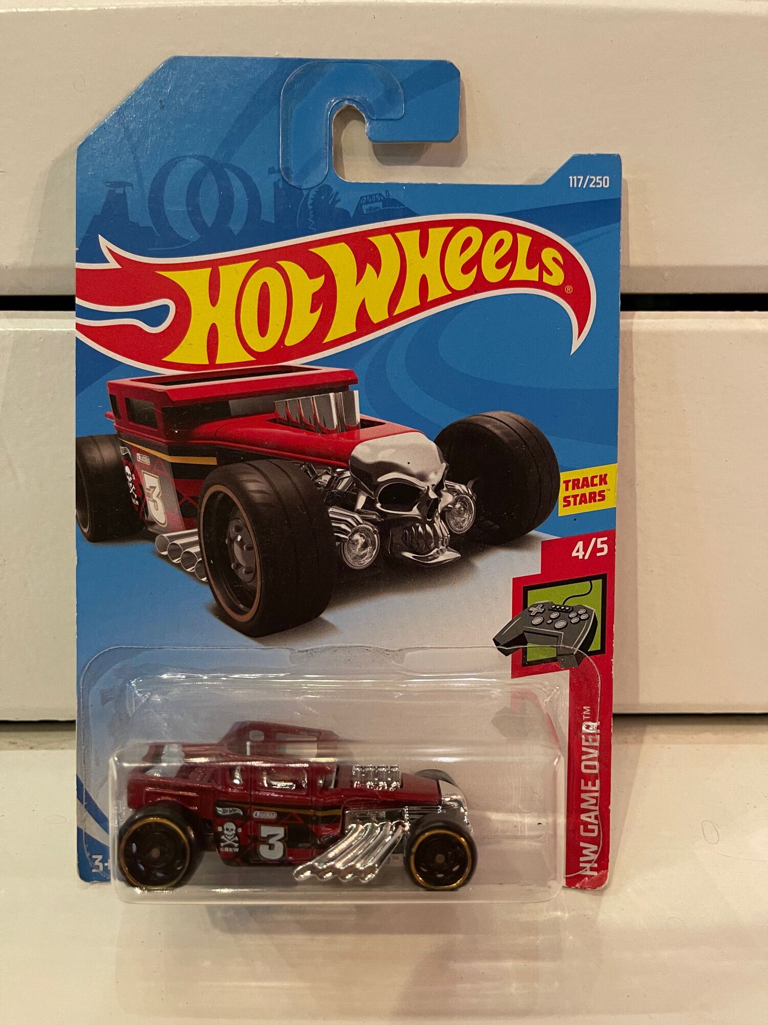 Xe mô hình đồ chơi cơ bản Hotwheels 1 64 - Bone Shaker màu đỏ nâu No.3