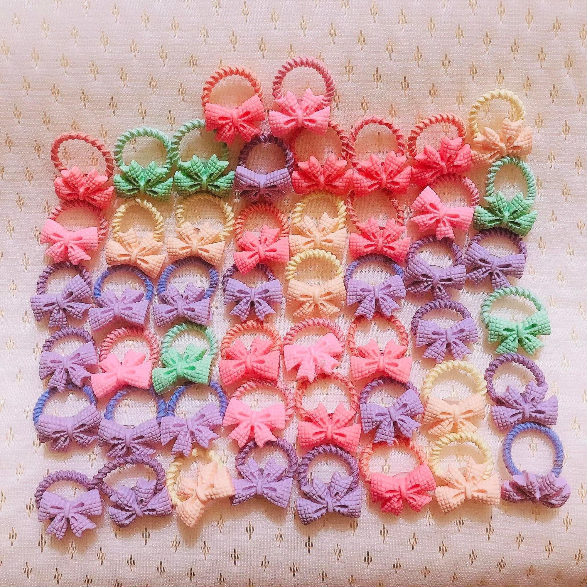 Set of 50 Hair Ties with Many Super Cute Patterns for Babies