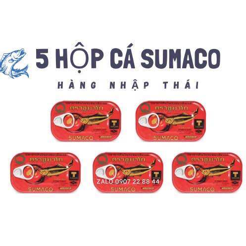 Combo 5 hộp Cá Mòi Sumaco Thái Lan 125gr. Sardine in tomato sauce