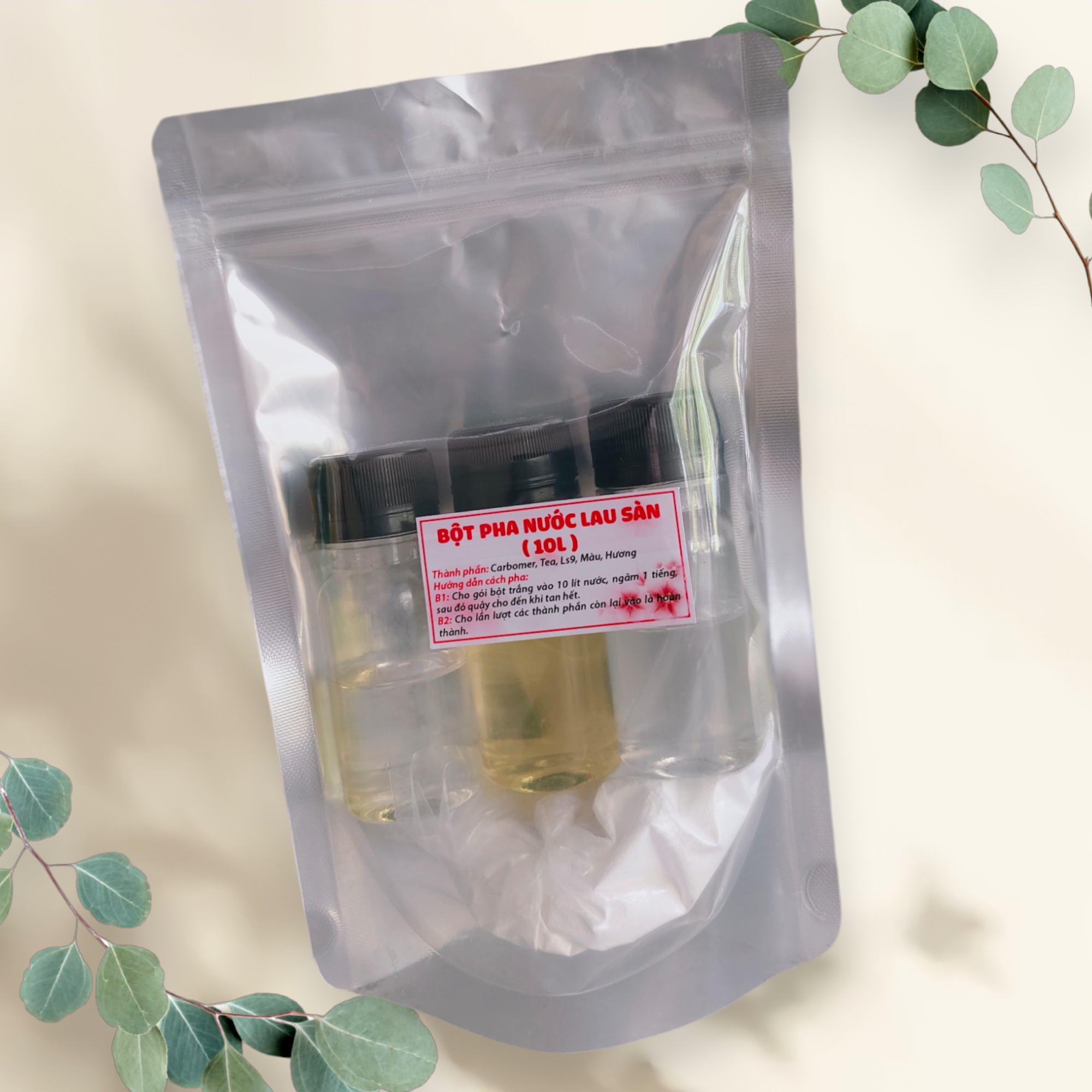 Bột pha nước lau sàn 10 lít, hương chanh sả, lài, quế