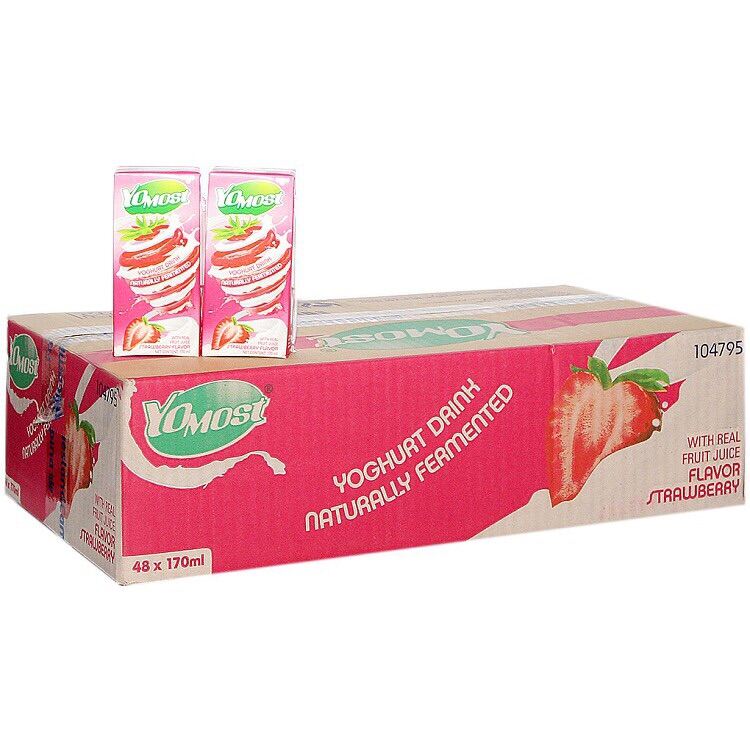 HCMThùng 48 hộp sữa chua yomost hương dâu 170ml
