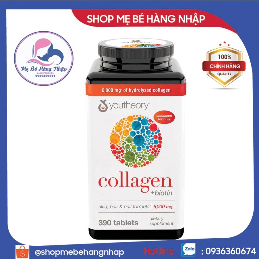 Date 2024 Viên uống bổ sung Collagen Youtheory 390v Mĩ