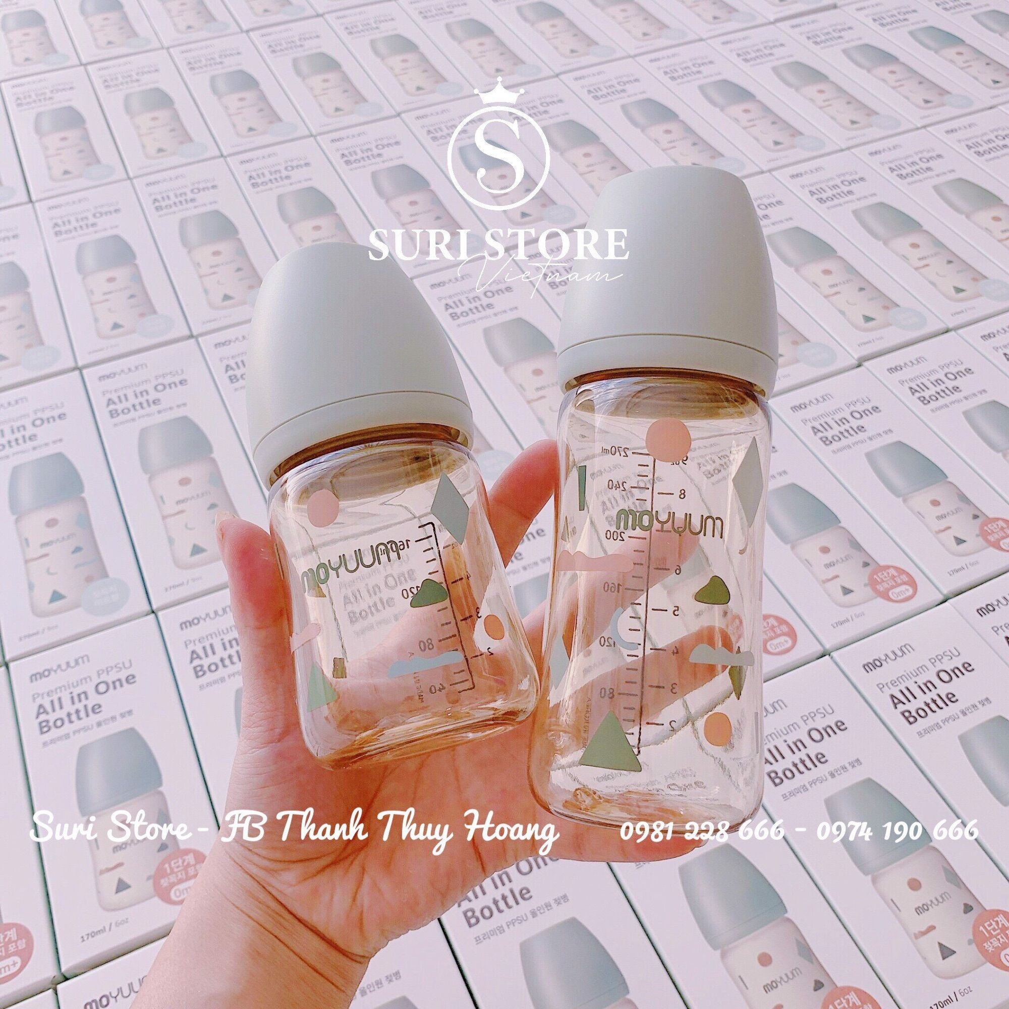 Bình sữa Moyuum hình mây 270ml kèm núm ty