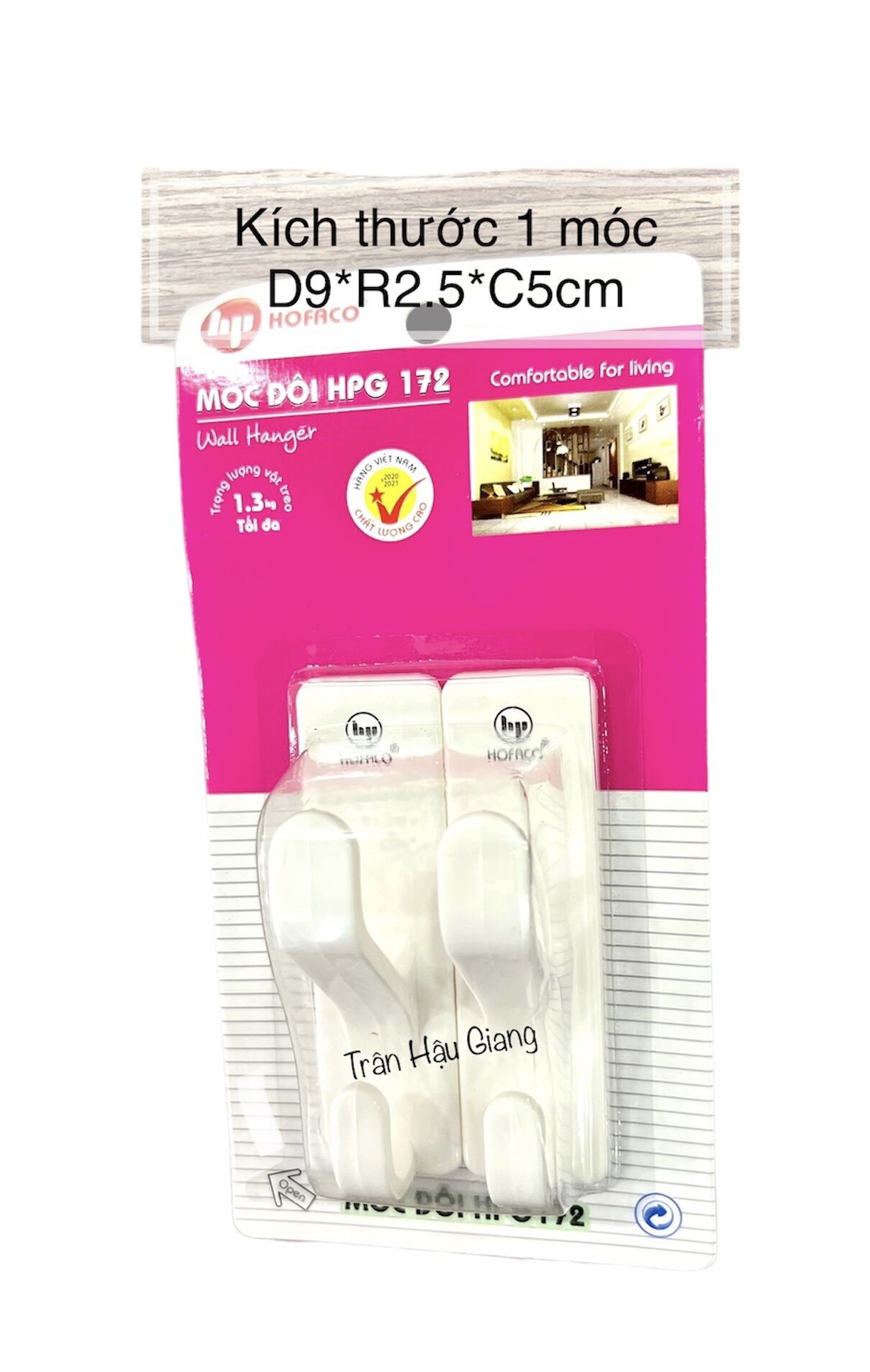 Móc Dán Tường đôi, móc dán tường 2 tầng