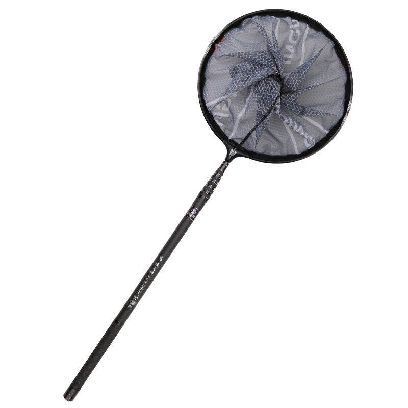 Vợt cá to cần vợt cá cán lưới vợt cá siêu cứng dày siêu nhẹ carbon cần câu định vị co giãn ngắn
