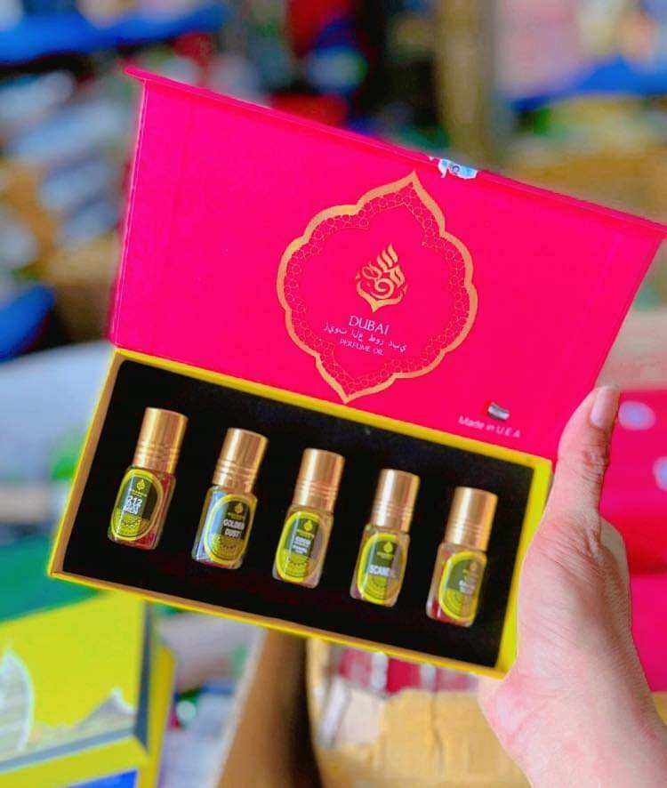 set nước hoa du.bai 5 chai.thơm cực.đủ màu