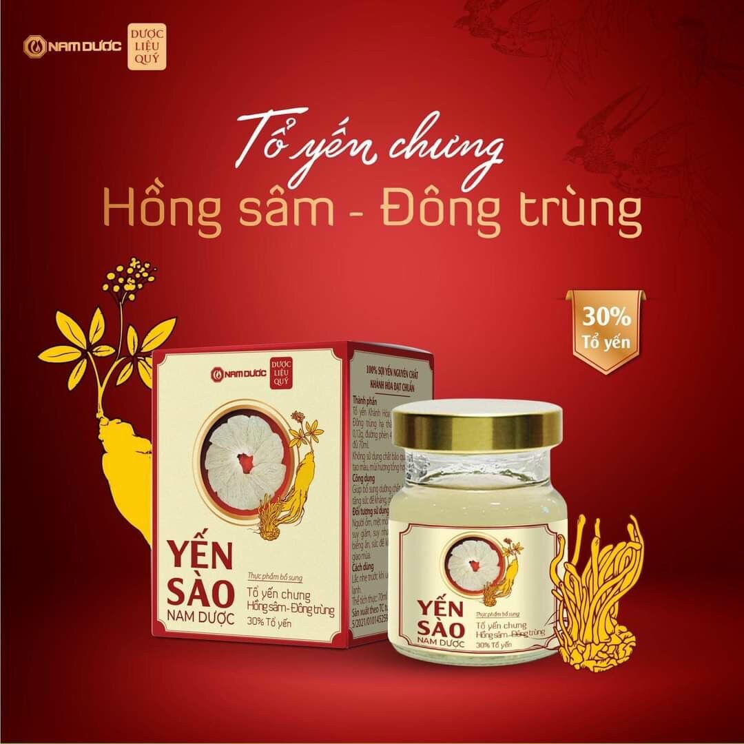 Tổ Yến chưng Hồng sâm- đông trùng Hộp 70ml