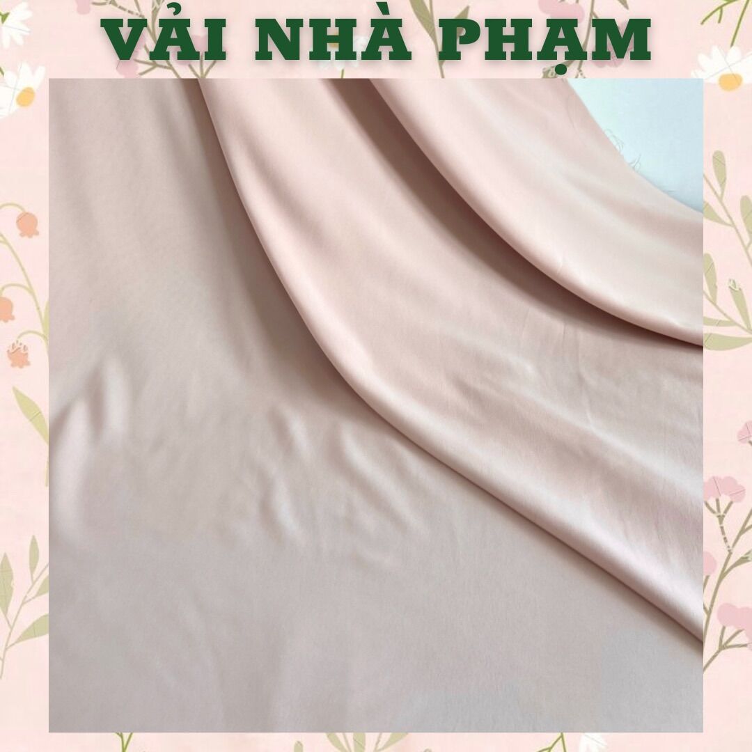 Lụa mịn màu hồng da - khổ 1.5m - vải nhà phạm