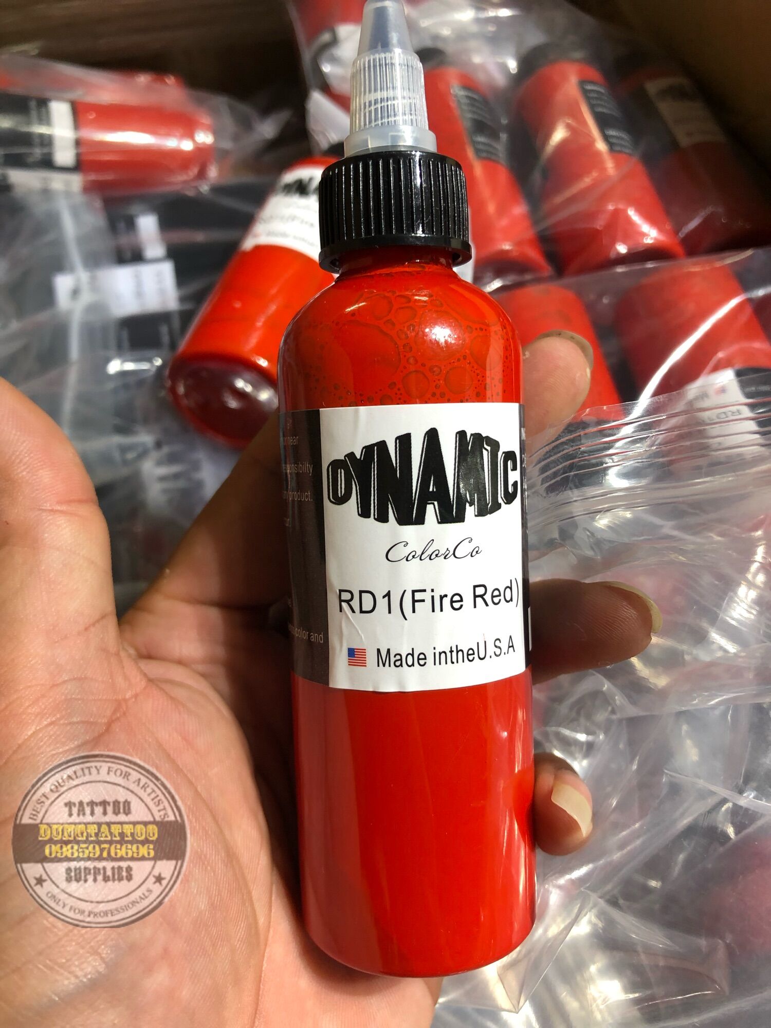 MỰC XĂM HÌNH DYNAMIC RD1 Fire RED 120ml Chính Hãng