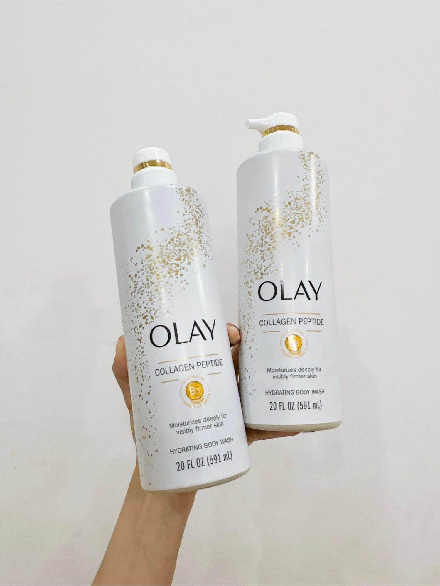 Sữa tắm olay collagen peptide & hyaluronic 591ml mỹ - chị vịt shop