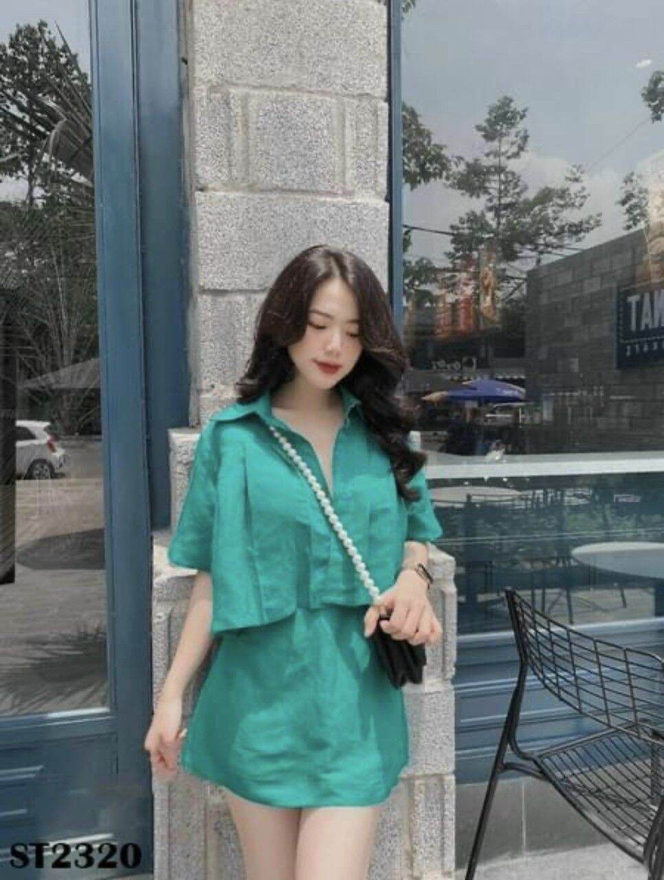 (U-N) SÉT ÁO KIỂU NỮ VÀ CHÂN VÁY# ÁO SƠ MI KIỂU CROPTOP# CHÂN VÁY CHỮ A FORM TỪ 43KG ĐẾN 50KG