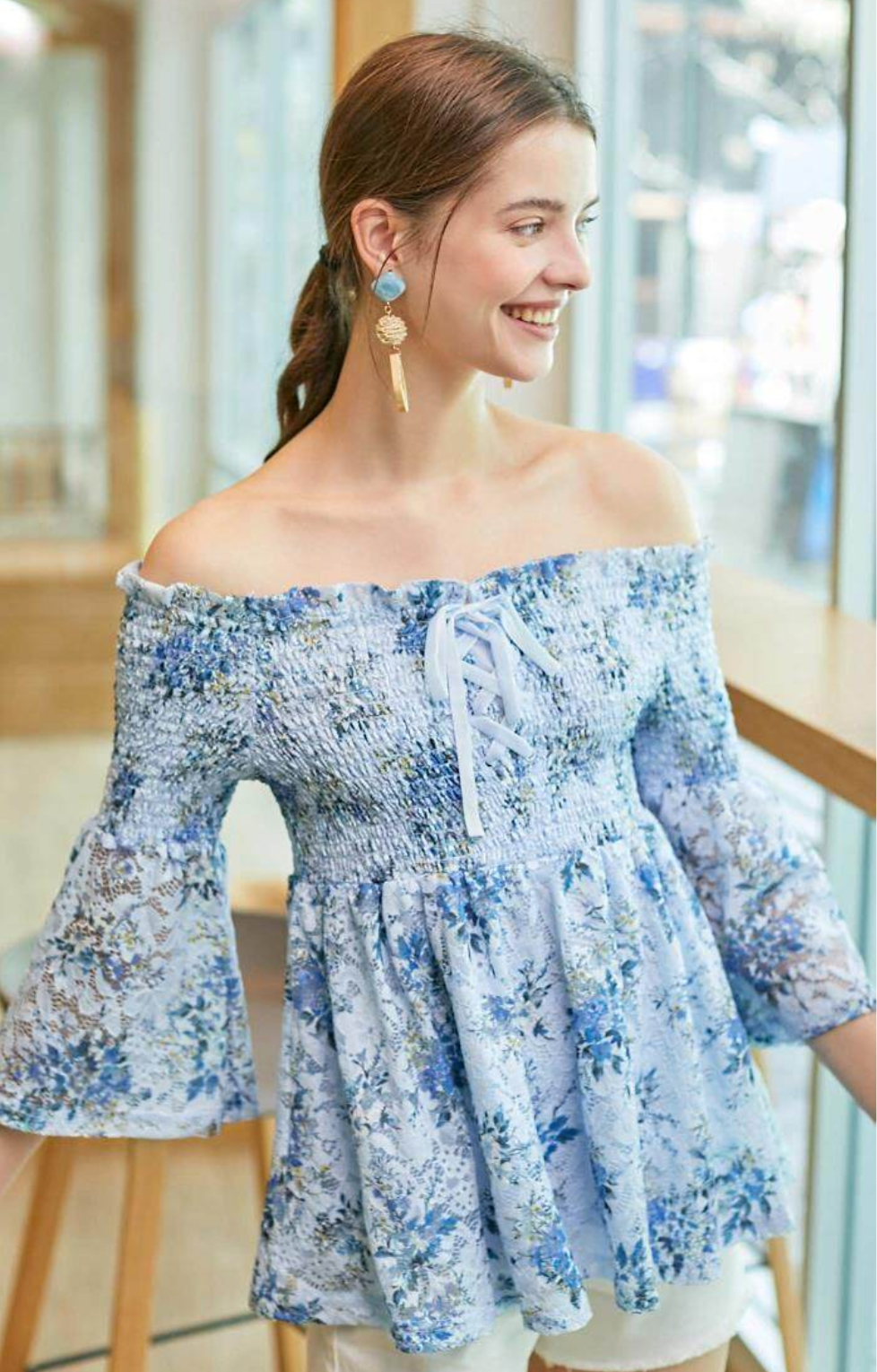 Áo ren trễ vai cao cấp Vero Moda