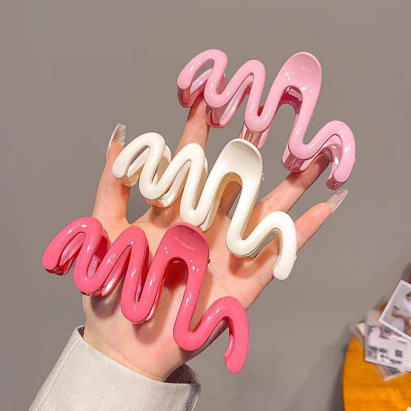 Kẹp tóc nhựa gợn sóng 10.5cm kẹp tóc sóng nước nhiều màu tiện lợi dễ dùng cho nữ