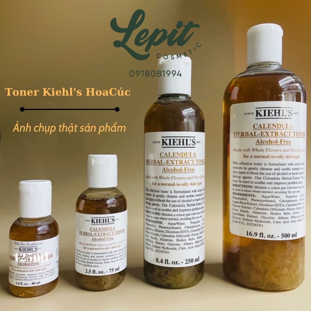 [Lepit Cosmetic] Toner Kiehls Hoa Cúc - Kiehls Calendula Herbal Extract Alcohol-Free Toner 40ml-75ml-250ml-500ml