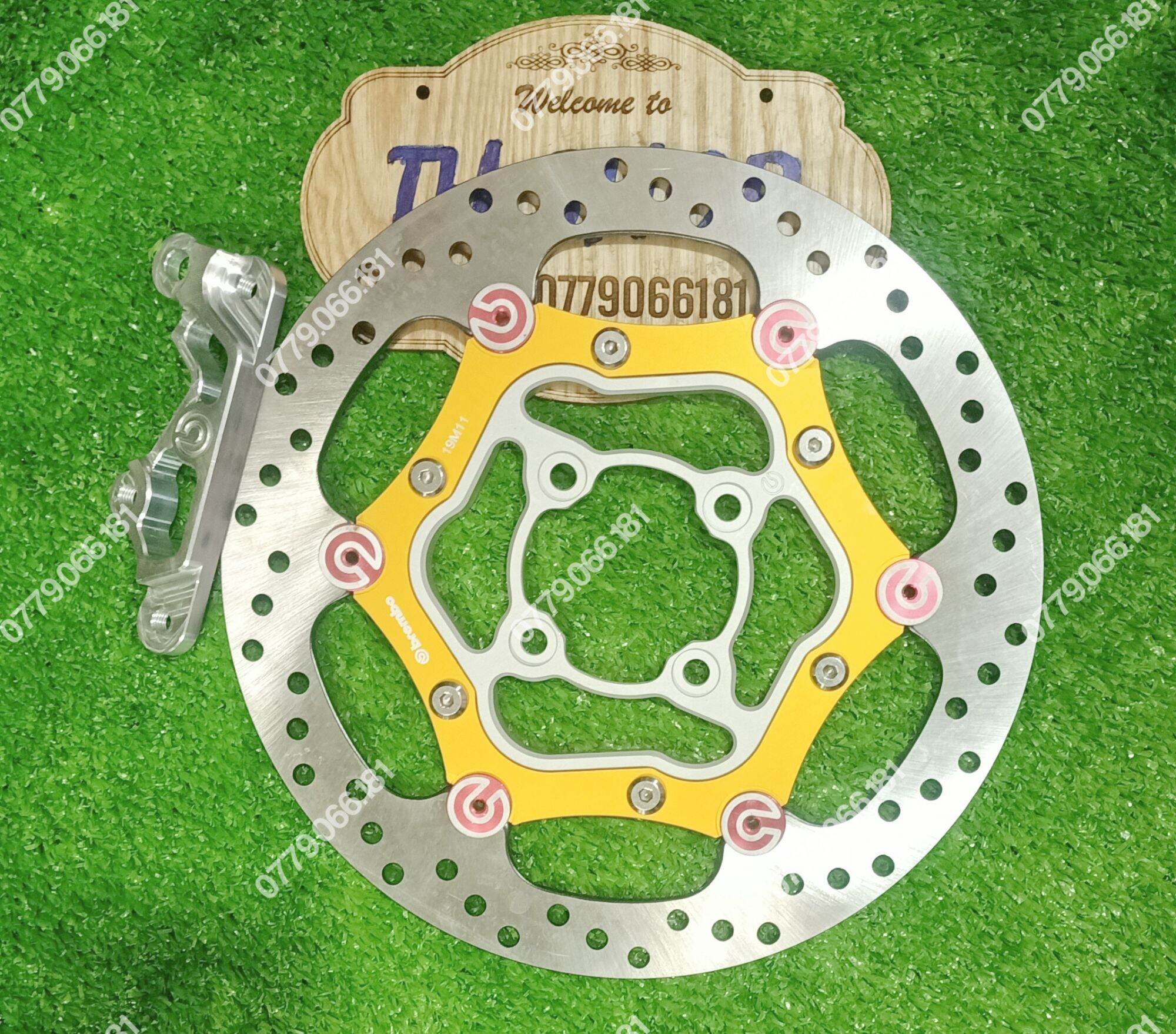 Đĩa thắng brembo over size 267mm có lòng đĩa kèm pad cnc gắn các dòng xe wave future sirius exciter 2006- 2010 exciter 135 vario 125 vision airblade mâm exciter 150 155 4 lổ