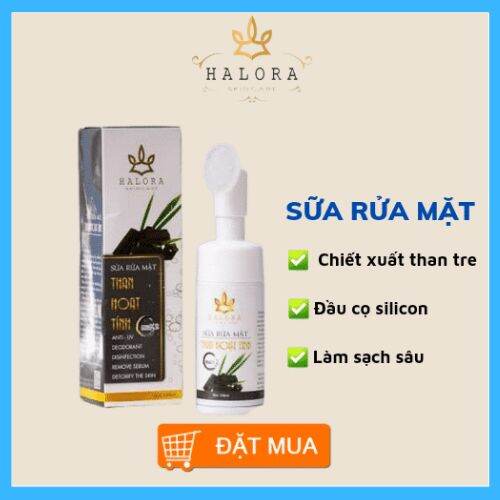 [Hcm]Sữa Rửa Mặt Than Tre Hoạt Tính Halora.