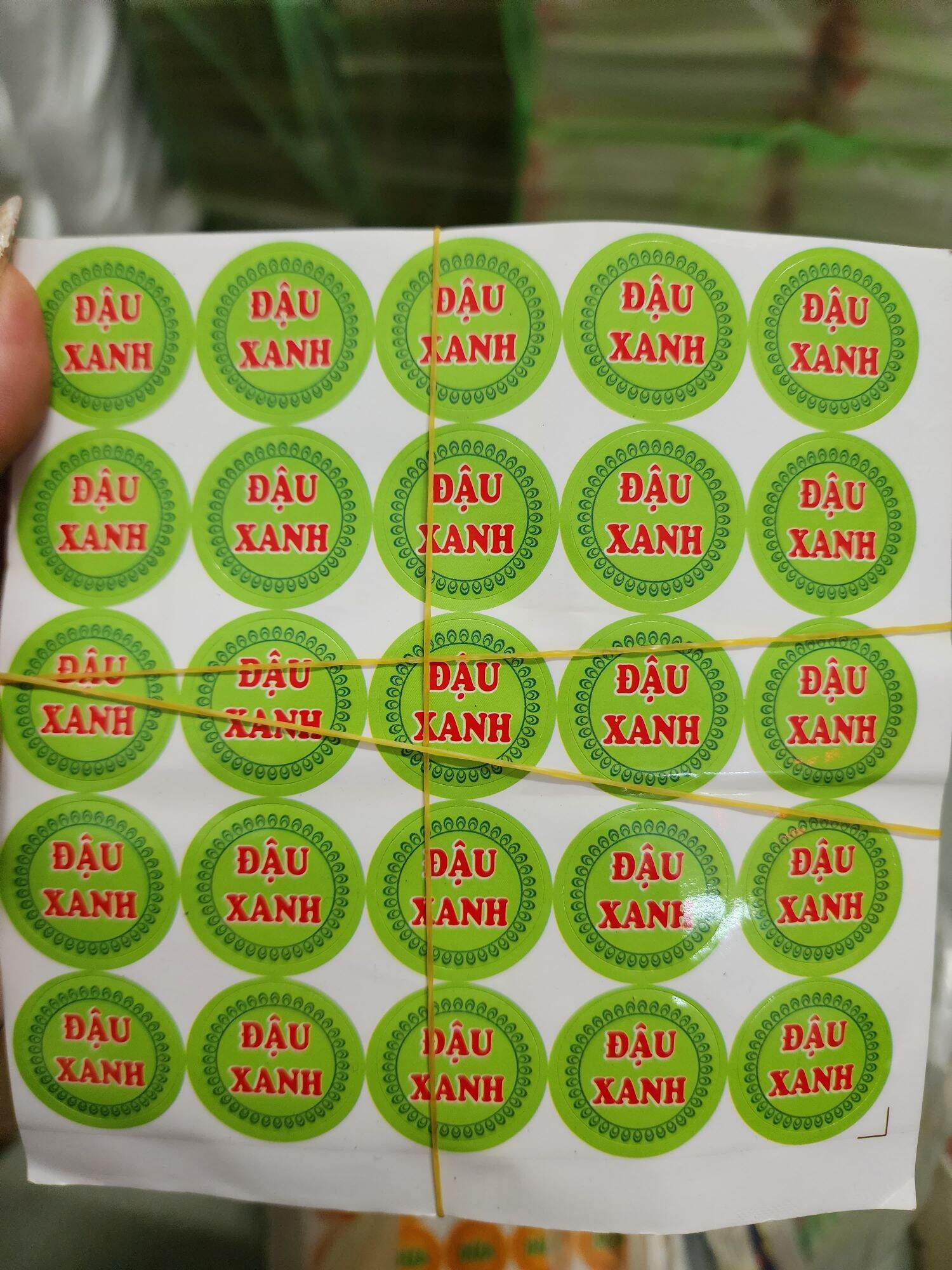 Tem dán bánh trung thu nhân chay -1xấp 300tem
