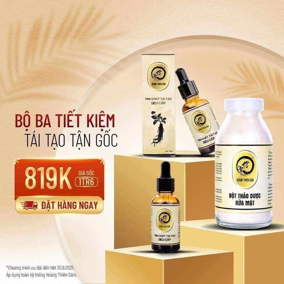 combo 2 Hoàng Thiên Sâm (2 serm +1 bột rửa mặt) cho Liệu trình tiết kiệm hơn - Hoàng Thiên Sâm shop