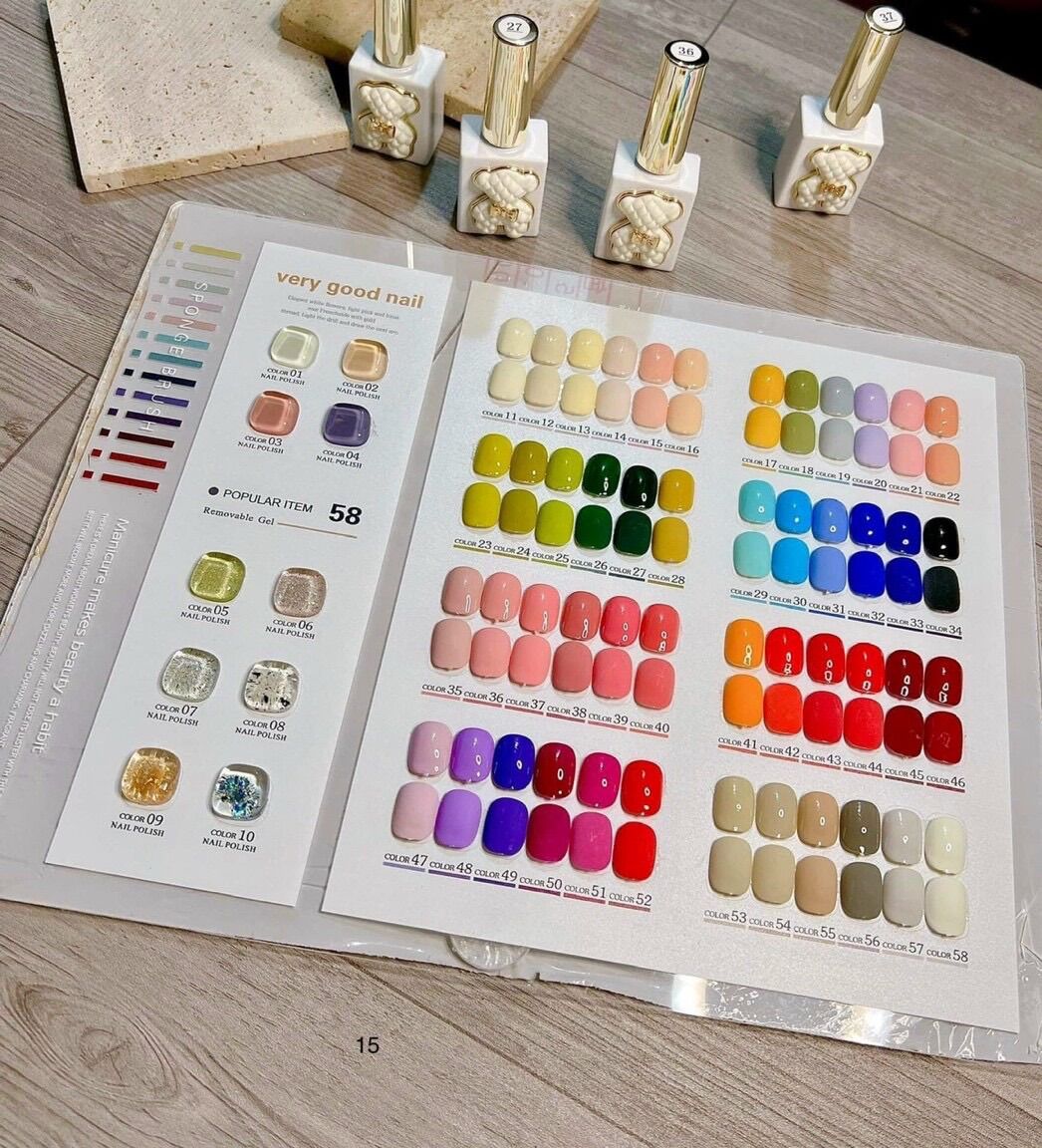 Sét very good nail mẫu gấu 2022 ( tặng kèm base, top, bảng màu )