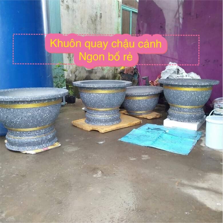 Khuôn quay chậu cảnh chậu cao 23 cm ,đôn cao12 cm)