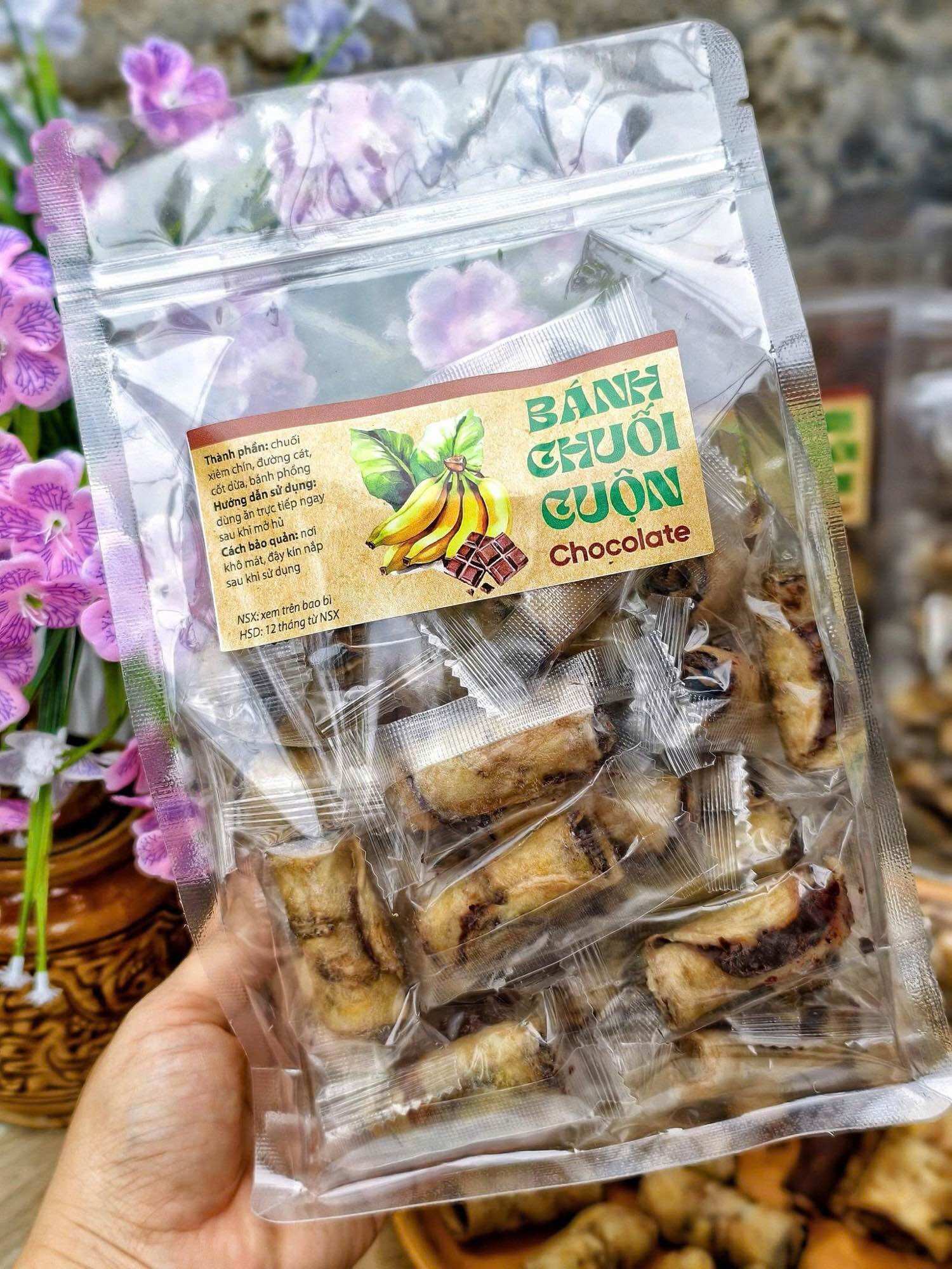 [Túi 500g] Bánh chuối cuộn socola