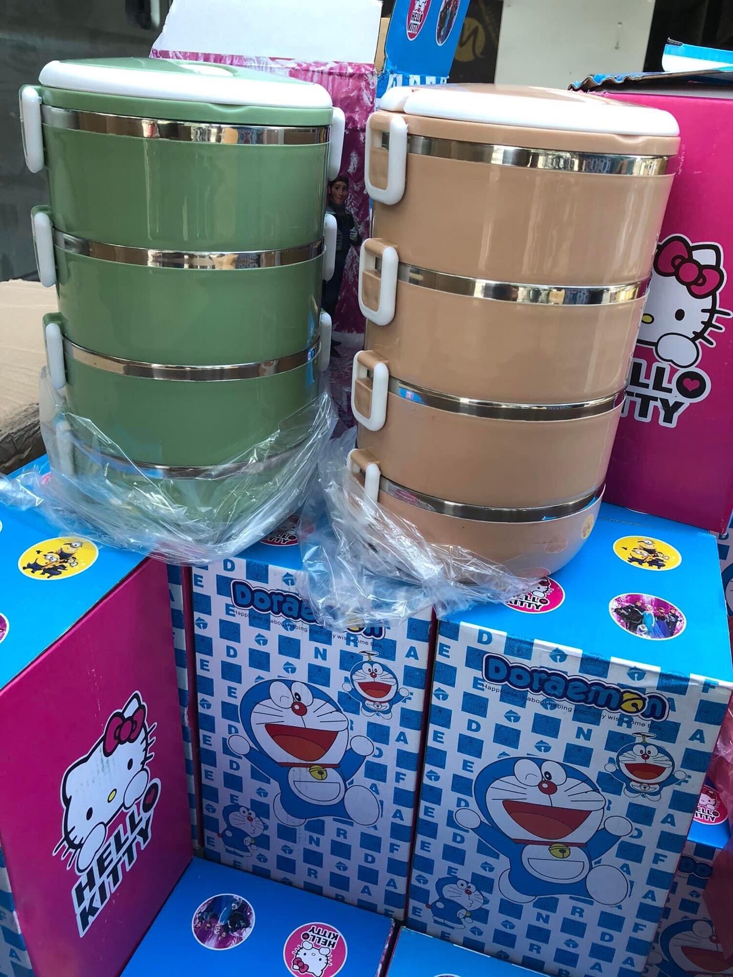 Cặp lồng lúa mạch giữ nhiệt 4 tầng ruột inox