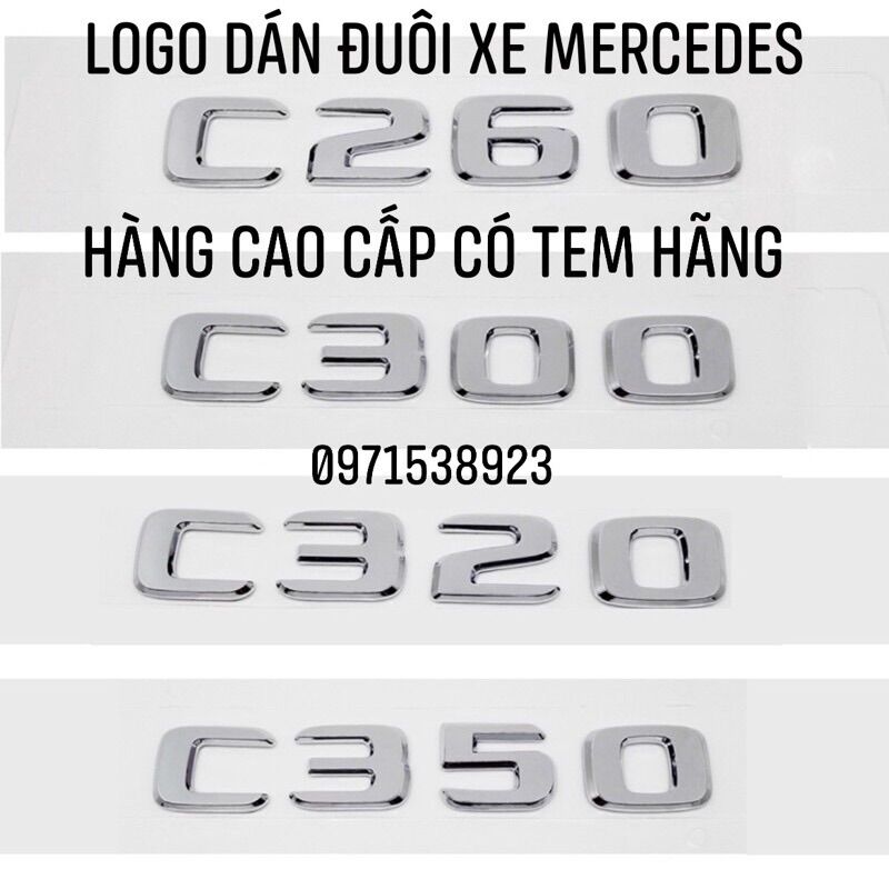 logo C 350 dán xe MERCEDES hàng có tem hãng