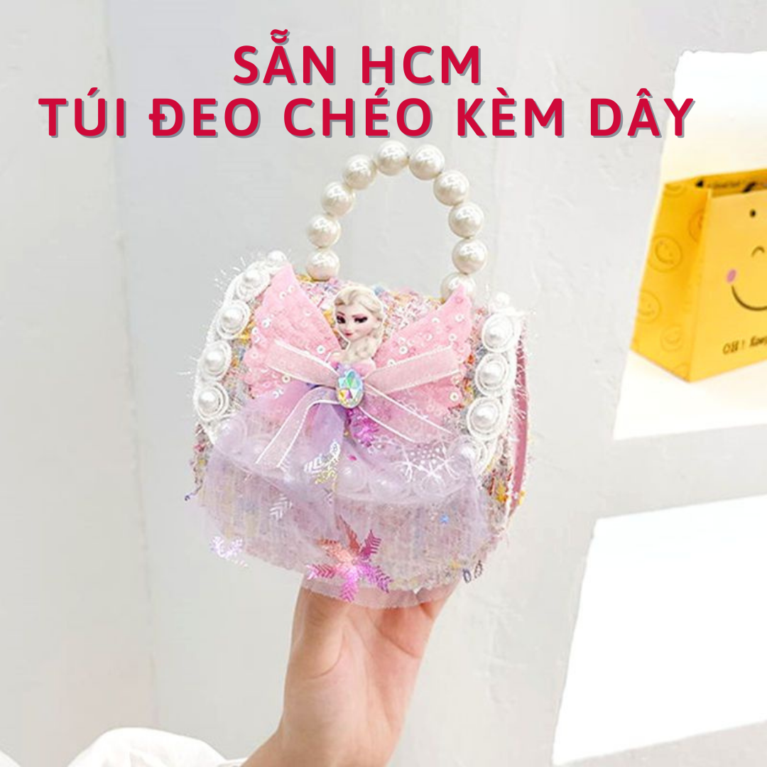 Túi đeo chéo hình elsa chất liệu dạ túi đeo dễ thương cho bé gái
