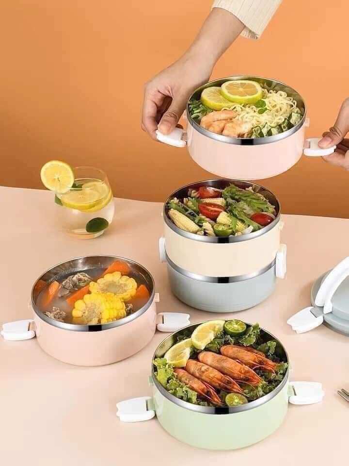 Cặp lồng lúa mạch giữ nhiệt 4 tầng ruột inox  T.H shop