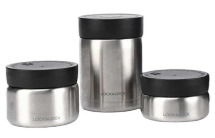 [HCM Giao siêu tốc 2h] Bộ 3 Hộp Cơm (460ml - 420ml - 280ml, kèm túi, đũa Lock&Lock) - Thép Không Gỉ Inox 304 Lock&Lock