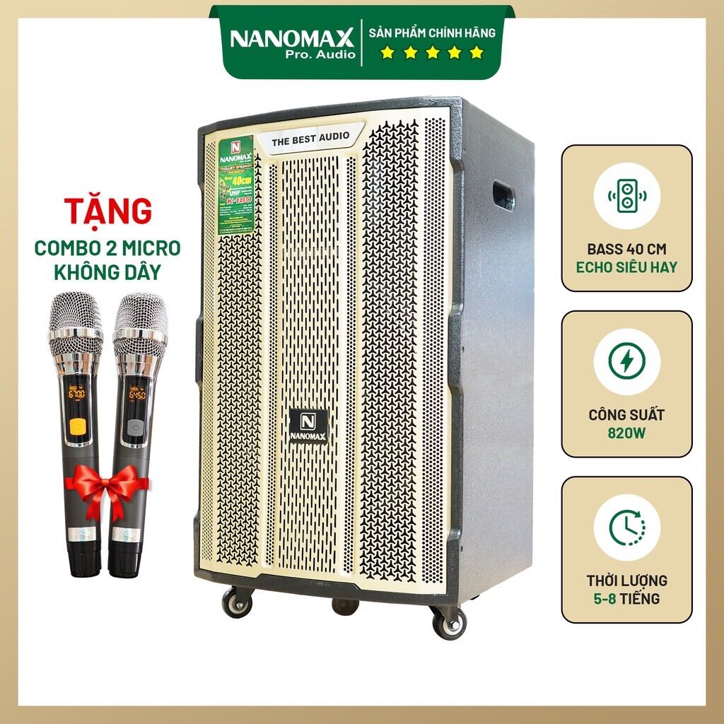 Loa kéo nanomax k180 năm 2023 - sản phẩm chính hãng - gia khang shop