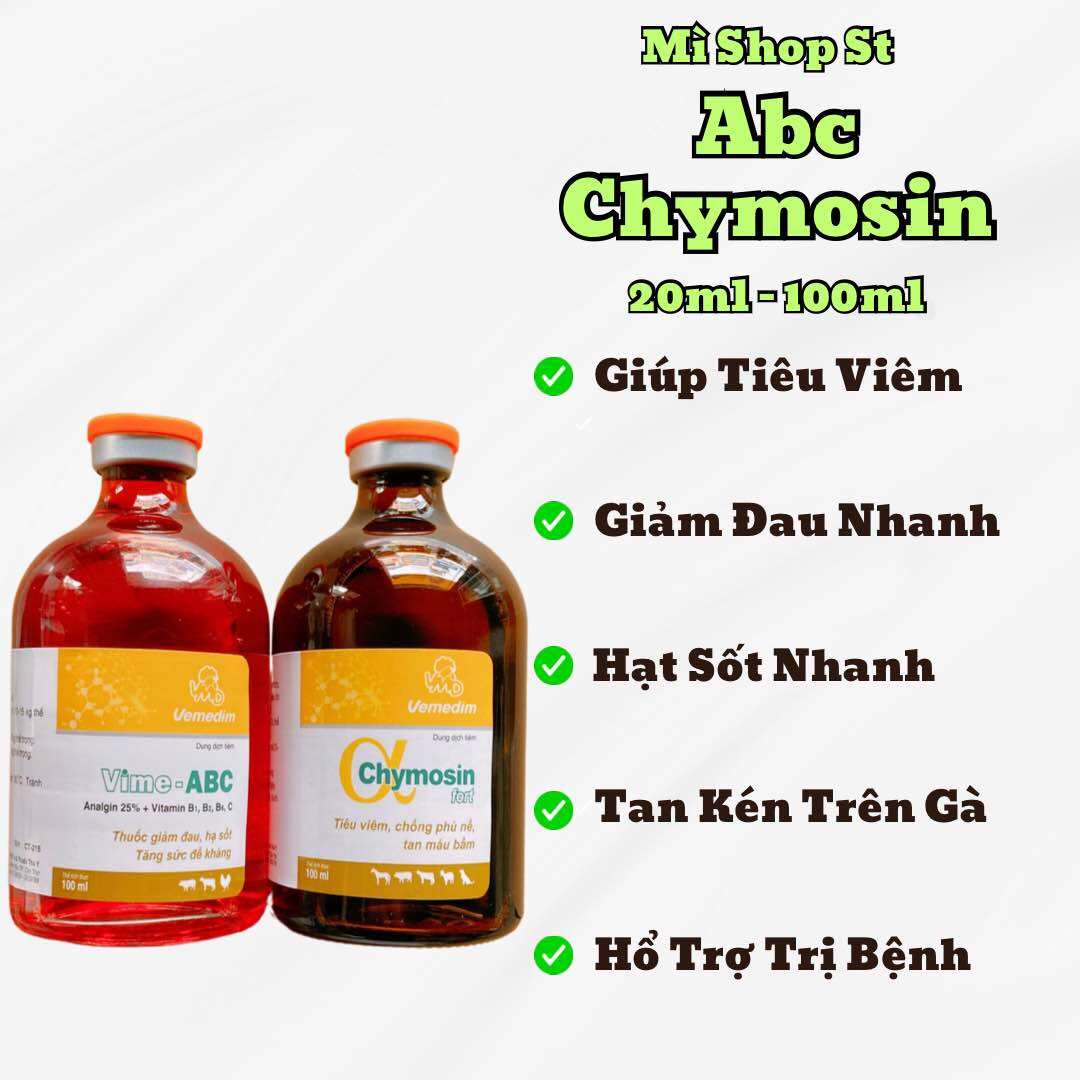 Combo Chymosin và Abc trị tan gà, vần vò sau đá