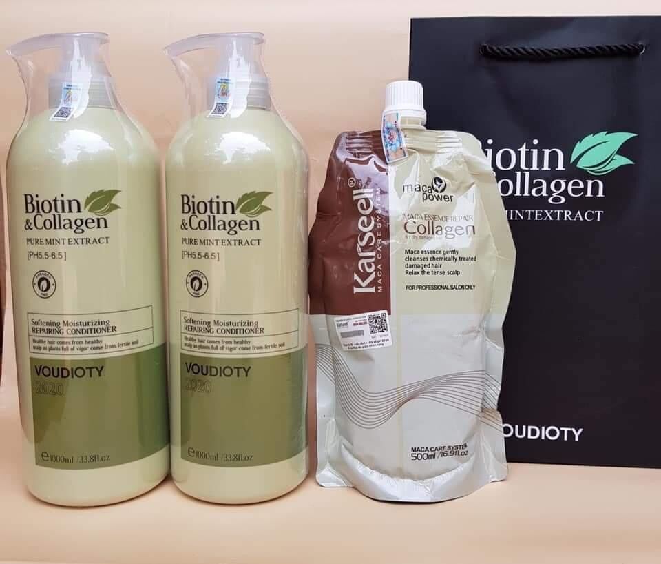 CẶP DẦU GỘI XẢ BIOTIN COLLAGEN XANH LÁ