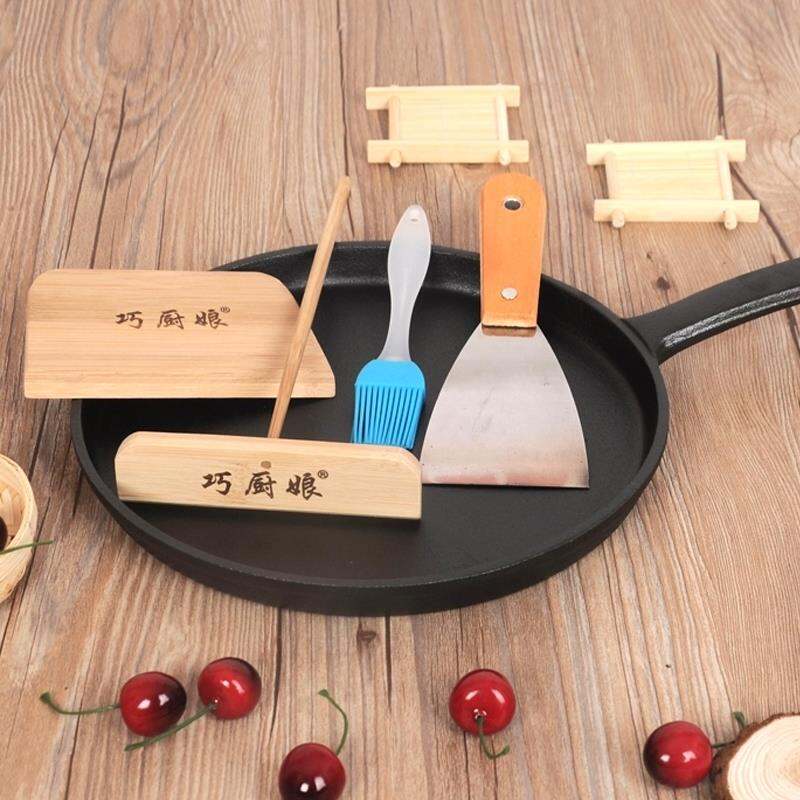 Chảo Chiên Chảo Đáy Bằng Gang Đúc Dày Dặn N23g Chảo Chống Dính Không Tráng Phủ Gia Dụng Bánh Chiên Bánh Trái Cây Bánh Kếp