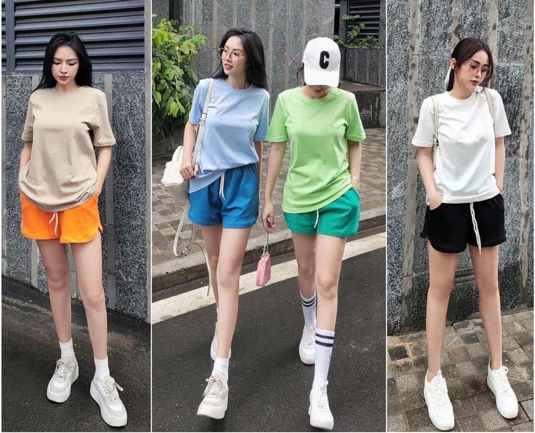Áo thun nữ trơn dáng Basic nhiều màu, Áo thun nữ trơn cotton mềm mịn