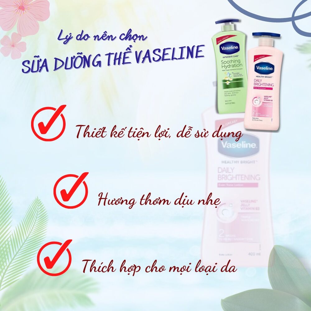 Sữa dưỡng thể Vaseline Mỹ 725ml