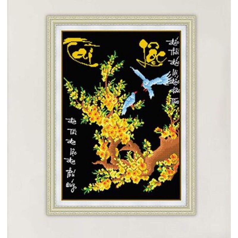 Tranh đính đá tài lộc lg1080/ 55x75cm/ chưa đính đá