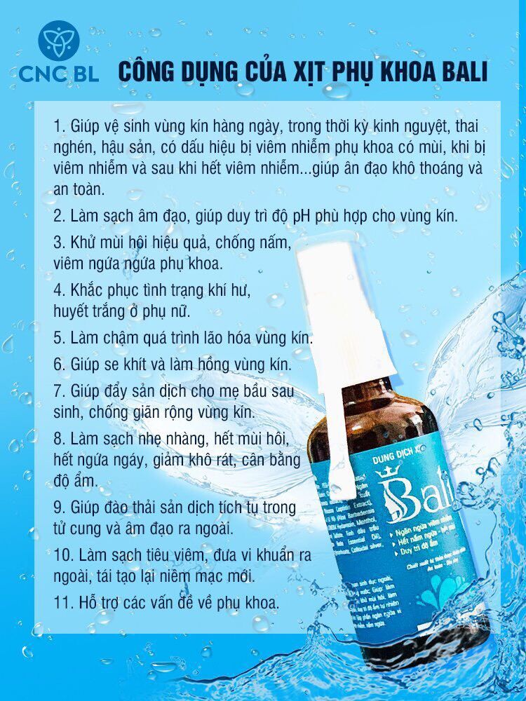 xịt phụ khoa Bali