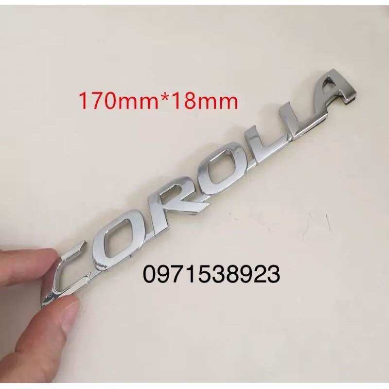 Chữ toyota corolla altis dán đuôi xe